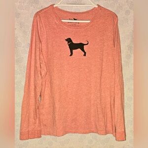 The Back Dog Women's Long Sleeve Shirt ~ XL/ Pink Heather
